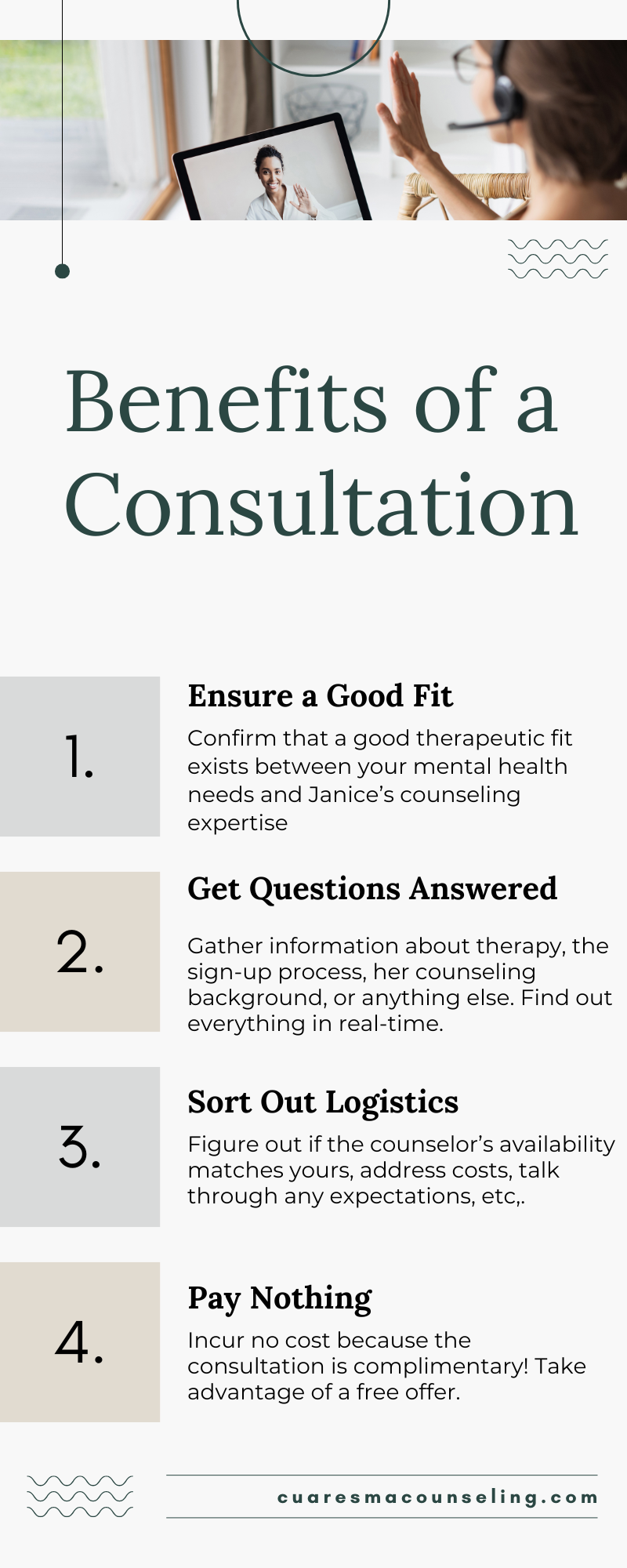 four benefits of a free consultation with an EMDR and couples therapist