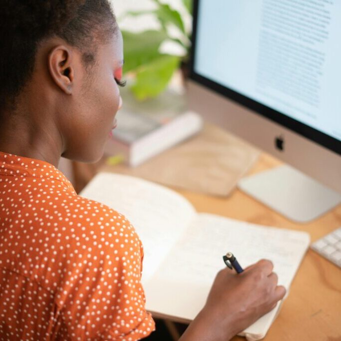 woman doing homework for trauma therapy in raleigh north carolina